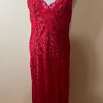 Victoria's Secret Vintage | Victoria’s Secret red lace sheer maxi slip dress LARGE Y2K Photo 0