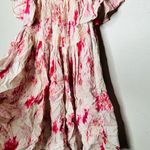 Misa Dina Pink Abstract Rose Floral Off Shoulder Mini Dress Size Extra Small Photo 8