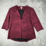 Chico's  Blazer Womens Medium Red Black‎ Abstract Animal Print Casual Business Photo 1
