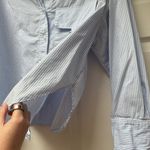 Parker Blue Striped Button-Up Shirt with Pocket, size Small Photo 2