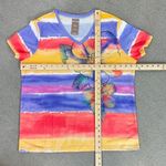 White Stag Ombre Striped Floral Studded Tee Shirt Purple Pink Yellow XXL Photo 9