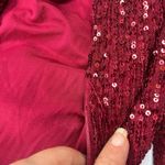 Y2K Luxe Dress Red Sequin Mini Dress Sz S Mesh Cutout Clubwear Glam Holiday NYE Photo 8