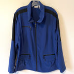 Chico's  Synergy Lightweight Workout Jacket Blue Black Size 12-14 (Chico Size 2) Photo 0