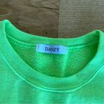 Danzy Design Studio Cropped Distressed Sweatshirt in Lime Green Size XS Photo 4