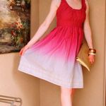 Converse 100% cotton pink cream and gray striped ombré dress size small Photo 2