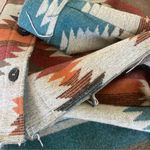 LA MIEL Shirt Jacket Aztec Western Raw Hem Small Blue Photo 5