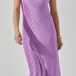 ASTR the Label Plisse Tube Midi Dress Size Small NWT Purple Photo 0