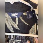 Lands' End 100% Linen Black Floral Button-front Shirt Women’s Size Medium (10-12) Photo 9