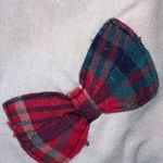 Cricket by the Creek Vintage White Button Down Blouse with Plaid Bows Size L Photo 5