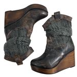 Bed Stu NEW ‎ Bruges Slouchy Leather Wedge Boots Size 8.5 Distressed Photo 6