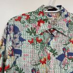 Custo Barcelona  Womens Blouse Large Button Down Novelty Mix Print Collar Cotton Photo 1