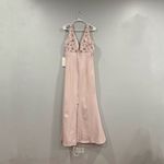 Mac Duggal  2278 Pink Crepe Sleeveless Beaded V Neck Gown With Bow sz 10 Photo 4