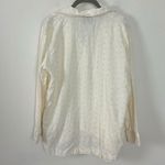 EXPRESS Vintage 80s Ethereal Cottage Linen Eyelet Blazer Oversized Small Ivory Photo 1