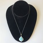 Sterling Silver 925 NOA Larimar Stone Pendant Necklace Photo 2