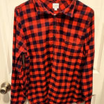 J.Crew Buffalo Plaid Flannel Popover Button Down size Large Photo 0