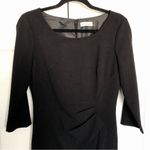 Calvin Klein Black 3/4 Sleeve Ruched Front Sheath Dress Size 4 Photo 1
