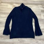 Chadwick's Chadwick’s Navy Blue Cross Wrap Front V-Neck Thick Long Sleeve Sweater Medium Photo 4