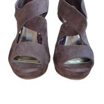 Cato Brown Faux Suede Open Toe Strappy Platform Heels Photo 2