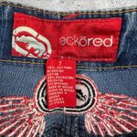 Vtg Y2K Ecko Red Deadstock Low‎ Rise Flare Jeans Angel Wings Embroidered Sz 7 Blue Photo 3