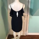 AQUA NWT  Cocktail Dress Ruffled Cold Shoulder SzS Photo 4