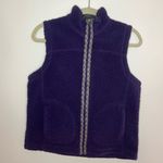 L.L.Bean  Purple Sherpa Vest Embroidered Trim Photo 0