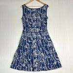 Peruvian Connection  Women's Dress Sz S Blue White Sweater Knit A-Line Sleeveless Photo 7