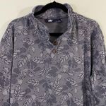 Lands' End  Women's Navy Floral Sports Knit Pullover Sweater Size XL (18) Photo 2