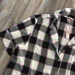 Victoria's Secret Victoria’s Secret Short Sleeve Black & White Plaid Pajama Shirt Medium NEW Photo 1