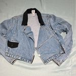 Zana Di Cropped Biker Denim Jacket size Medium D40 Photo 7