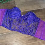 Victoria's Secret VS Vintage Gold Label Bustier Lace Purple mesh Photo 5
