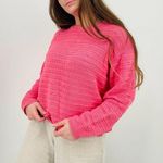 vintage coastal cowgirl bubblegum pink slouchy pointelle crewneck sweater size m Size M Photo 6