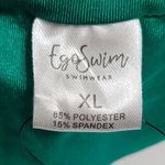 EgoSwim Off the Shoulder Puff Sleeve Swim Bikini Top Green XL Photo 4
