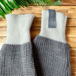 Calvin Klein Grey & White Cream Knit Scarf - Striped Design Photo 2