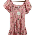 Love Shack Fancy x Target Floral Puff Sleeve Ruffle Tiered Mini Dress Pink Size 16 Photo 0