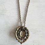 Artisan Crafted Steampunk Rhinestone Pendant Necklace Vintage Watch Face NWT Black Photo 2