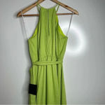 Lulus NWT Bright Expression Lime Green Faux-Wrap Ruffled Midi Dress Small Photo 5