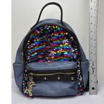 Juicy Couture Los Angeles Denim Blue Multicolor Sequin Backpack w/ Pockets Photo 5