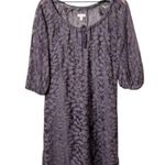 Garnet Hill Boheme Easy Lace Above Knee Leaf Dress Castlerock Grey Size 12 Photo 3