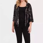 Torrid Black Rose Gold Two-Tone Sequin Drape Jacket Size 1X/2X Photo 3