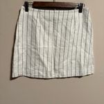 Gap  Linen-Cotton Mini Skirt New Off White Pinstripe- Size 2 Photo 2