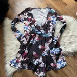 ASOS Long Sleeve Printed Romper Black Size 14 Photo 1