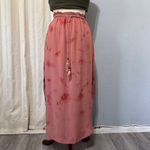BB Dakota  Tie Dye Pink Boho Flowy High Waist Slit Midi Skirt S Elastic Waist Photo 2