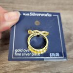 Belk NWT Gold Over Fine Silver Plated Crystal Halo and Band 3 Piece Ring Set Photo 10