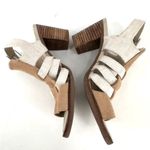 Toms Women's Majorca Woven Textile & Suede Heeled Sandals Neutral Tan Size 6.5 Photo 5