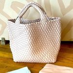 Mollie Woven Tote Vegan Leather Pink Photo 0