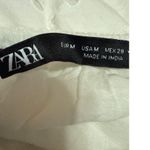 ZARA Women's White Short Puff Sleeve Eyelet Embroidered Fit & Flare Mini Dress M Photo 2