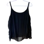 Made in Italy Embroidered Silk Blend Top VTG Sheer Lined Braided Straps Y2K Boho Black Size undefined Photo 5