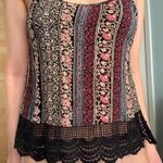 Papaya Floral Printed Lace Tank Top Photo 8