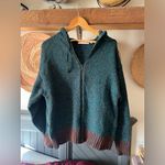 UNIQLO x MARNI Collaboration Oversize Full Zip Hoodie blue brown Knit wool Med Photo 2