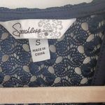 Speechless  Navy Crochet Lace Top Photo 1